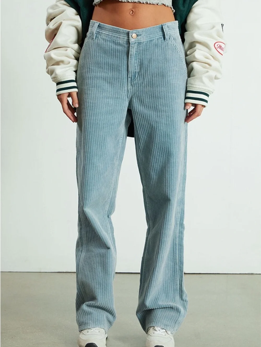 Pacsun Blue Corduroy Baggy Carpenter Pants Corduroy Wide-Leg Jeans